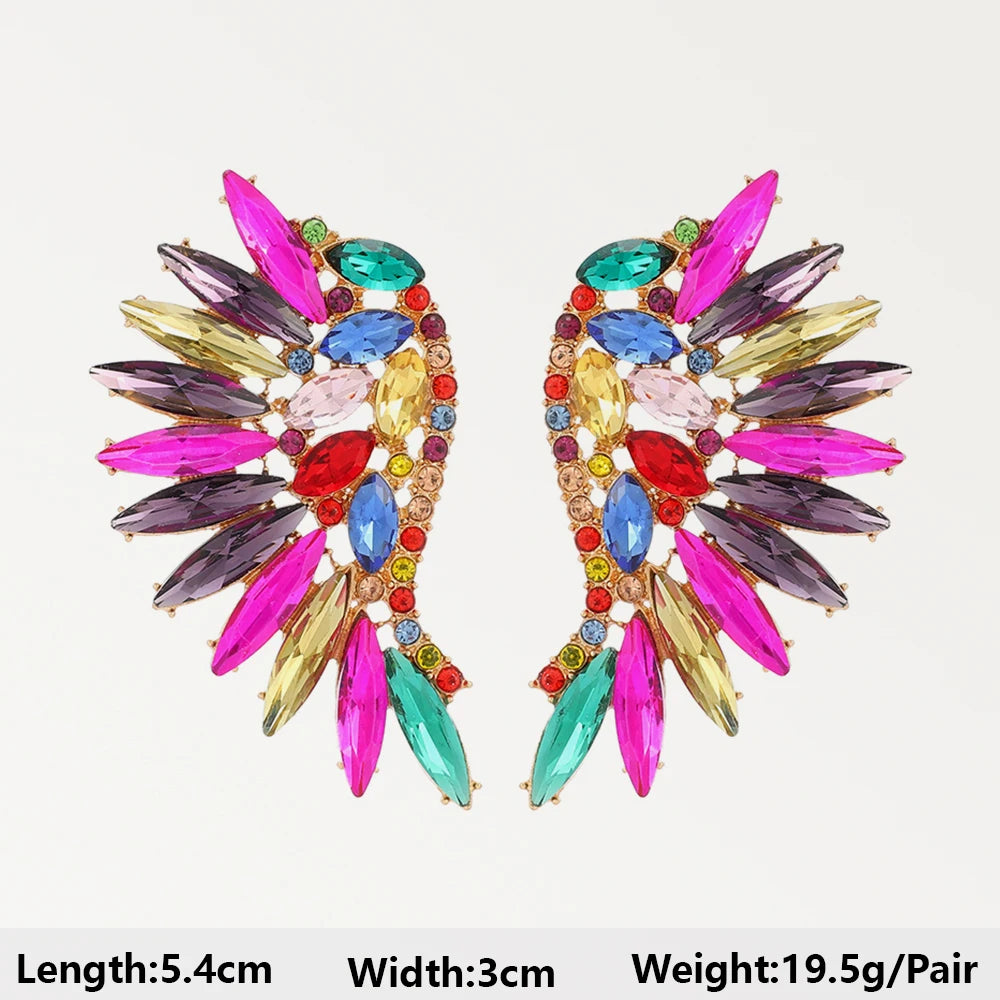 Summer Beach Beads Crystal Geometric Dangle Earrings for Women Boho Luxury Multicolored Ear Accessories Retro Statement Jewelry