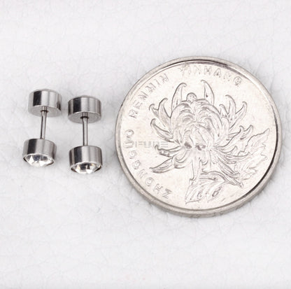 Attractive Small Tiny round 3MM CZ Crystal Silver Ear Studs Earrings Jewellery