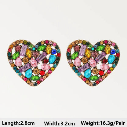 Summer Beach Beads Crystal Geometric Dangle Earrings for Women Boho Luxury Multicolored Ear Accessories Retro Statement Jewelry