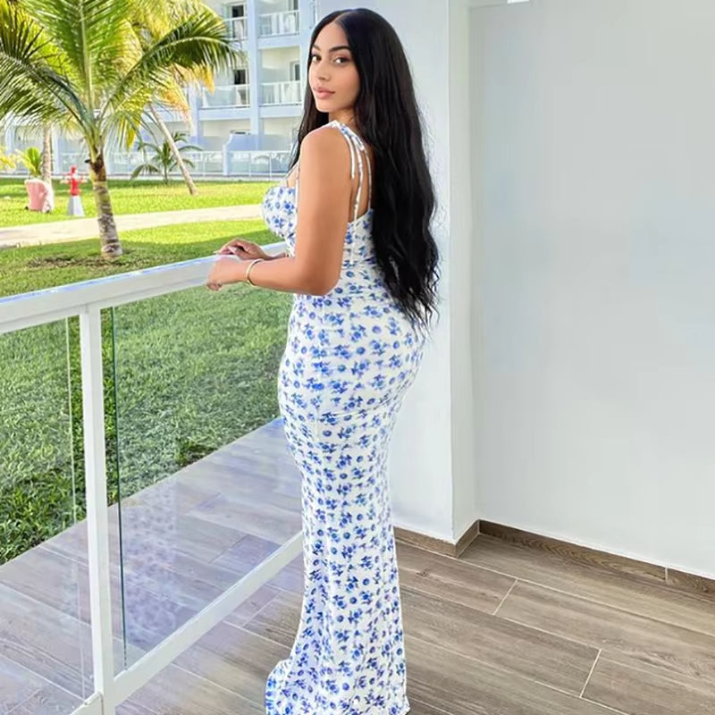 Women Elegant Evening Streetwear Vacation Bodycon Long Dress 2024 Summer Clothes Wholesale Items for Business D248395G