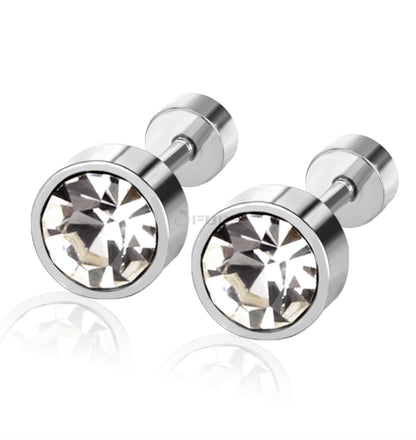 Attractive Small Tiny round 3MM CZ Crystal Silver Ear Studs Earrings Jewellery