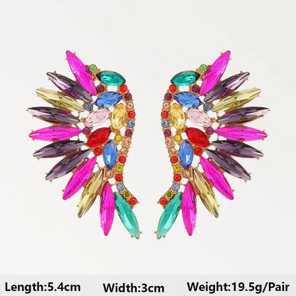 Summer Beach Beads Crystal Geometric Dangle Earrings for Women Boho Luxury Multicolored Ear Accessories Retro Statement Jewelry