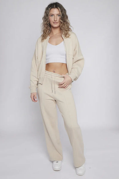 Women Bomber Oversize Baggy 2 Piece Lounge Wear Casual Set Ladies Suit Tracksuit