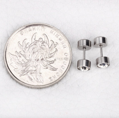 Attractive Small Tiny round 3MM CZ Crystal Silver Ear Studs Earrings Jewellery