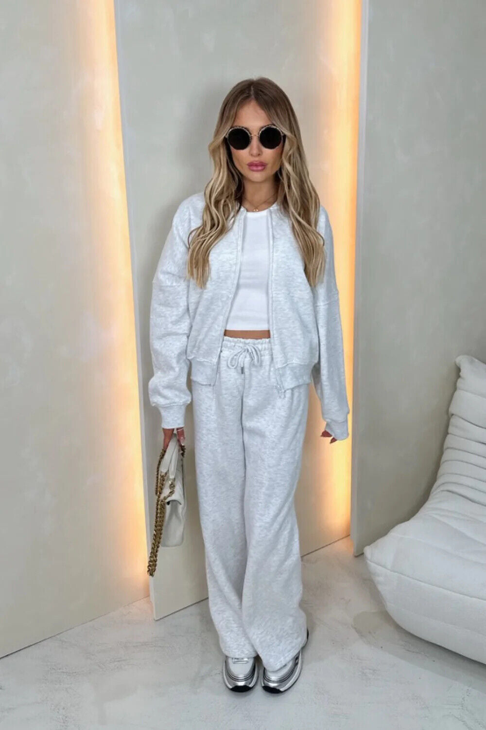 Women Bomber Oversize Baggy 2 Piece Lounge Wear Casual Set Ladies Suit Tracksuit