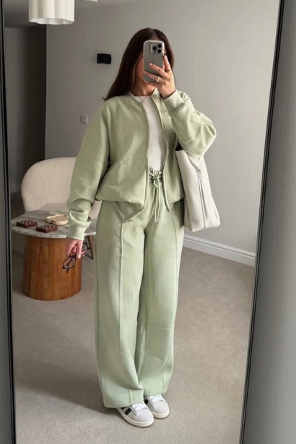 Women Bomber Oversize Baggy 2 Piece Lounge Wear Casual Set Ladies Suit Tracksuit