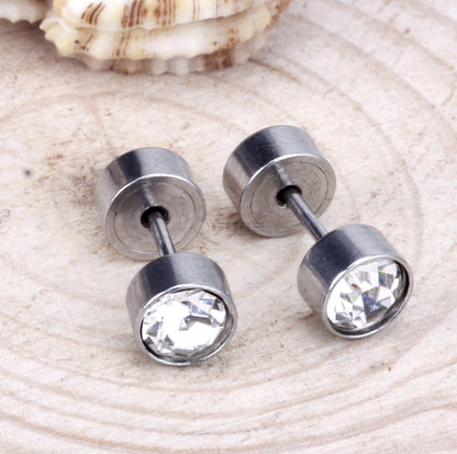 Attractive Small Tiny round 3MM CZ Crystal Silver Ear Studs Earrings Jewellery