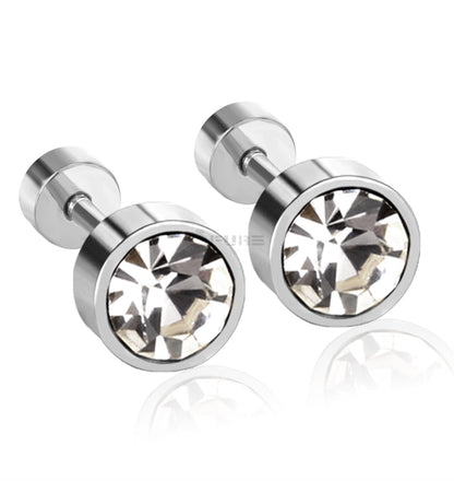 Attractive Small Tiny round 3MM CZ Crystal Silver Ear Studs Earrings Jewellery